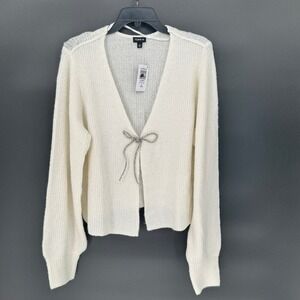 Torrid Womens Whisper White Rhinestone Bow Shrug Cardigan Sweater 44490574 2 2X